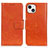Custodia Portafoglio In Pelle Cover con Supporto A02 per Apple iPhone 13 Mini Arancione