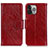 Custodia Portafoglio In Pelle Cover con Supporto A02 per Apple iPhone 14 Pro Max Rosso