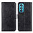Custodia Portafoglio In Pelle Cover con Supporto A02D per Motorola Moto Edge 30 5G Nero