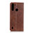 Custodia Portafoglio In Pelle Cover con Supporto A02D per Motorola Moto One Fusion Marrone