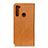 Custodia Portafoglio In Pelle Cover con Supporto A02D per Motorola Moto One Fusion Plus Marrone Chiaro