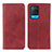 Custodia Portafoglio In Pelle Cover con Supporto A02D per Oppo A54 4G Rosso