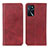 Custodia Portafoglio In Pelle Cover con Supporto A02D per Oppo A54s Rosso