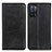 Custodia Portafoglio In Pelle Cover con Supporto A02D per Oppo A56 5G Nero