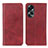 Custodia Portafoglio In Pelle Cover con Supporto A02D per Oppo A58 5G Rosso