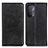 Custodia Portafoglio In Pelle Cover con Supporto A02D per Oppo A74 5G Nero