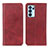 Custodia Portafoglio In Pelle Cover con Supporto A02D per Oppo Reno6 Pro 5G India Rosso