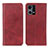 Custodia Portafoglio In Pelle Cover con Supporto A02D per Oppo Reno7 4G Rosso