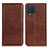 Custodia Portafoglio In Pelle Cover con Supporto A02D per Samsung Galaxy M32 4G Marrone