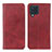 Custodia Portafoglio In Pelle Cover con Supporto A02D per Samsung Galaxy M32 4G Rosso