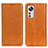 Custodia Portafoglio In Pelle Cover con Supporto A02D per Xiaomi Mi 12 Pro 5G Marrone Chiaro