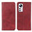 Custodia Portafoglio In Pelle Cover con Supporto A02D per Xiaomi Mi 12 Pro 5G Rosso