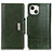 Custodia Portafoglio In Pelle Cover con Supporto A03 per Apple iPhone 13 Mini Verde