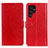 Custodia Portafoglio In Pelle Cover con Supporto A03D per Samsung Galaxy S21 Ultra 5G Rosso