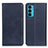 Custodia Portafoglio In Pelle Cover con Supporto A04D per Motorola Moto Edge 20 5G Blu