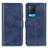 Custodia Portafoglio In Pelle Cover con Supporto A04D per Oppo A54 4G Blu