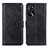 Custodia Portafoglio In Pelle Cover con Supporto A04D per Oppo A54s Nero