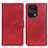 Custodia Portafoglio In Pelle Cover con Supporto A04D per Oppo Find X5 Pro 5G Rosso