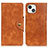 Custodia Portafoglio In Pelle Cover con Supporto A05 per Apple iPhone 13 Mini Marrone