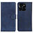 Custodia Portafoglio In Pelle Cover con Supporto A05D per Huawei Honor X6a Blu
