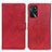 Custodia Portafoglio In Pelle Cover con Supporto A05D per Oppo A16s Rosso