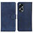 Custodia Portafoglio In Pelle Cover con Supporto A05D per Oppo A58 5G Blu