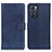 Custodia Portafoglio In Pelle Cover con Supporto A05D per Oppo Reno6 5G Blu