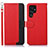 Custodia Portafoglio In Pelle Cover con Supporto A05D per Samsung Galaxy S21 Ultra 5G Rosso