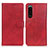 Custodia Portafoglio In Pelle Cover con Supporto A05D per Sony Xperia 5 III Rosso