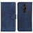 Custodia Portafoglio In Pelle Cover con Supporto A05D per Sony Xperia PRO-I Blu