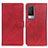 Custodia Portafoglio In Pelle Cover con Supporto A05D per Vivo V21e 5G Rosso