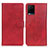 Custodia Portafoglio In Pelle Cover con Supporto A05D per Vivo Y21 Rosso