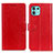 Custodia Portafoglio In Pelle Cover con Supporto A06D per Motorola Moto Edge 20 Lite 5G Rosso