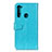 Custodia Portafoglio In Pelle Cover con Supporto A06D per Motorola Moto One Fusion Plus Cielo Blu