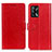 Custodia Portafoglio In Pelle Cover con Supporto A06D per Oppo A74 4G Rosso