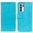 Custodia Portafoglio In Pelle Cover con Supporto A06D per Oppo Reno6 Pro 5G India Cielo Blu
