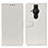 Custodia Portafoglio In Pelle Cover con Supporto A06D per Sony Xperia PRO-I Bianco