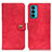 Custodia Portafoglio In Pelle Cover con Supporto A07D per Motorola Moto Edge 20 5G Rosso