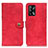 Custodia Portafoglio In Pelle Cover con Supporto A07D per Oppo A74 4G Rosso