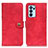 Custodia Portafoglio In Pelle Cover con Supporto A07D per Oppo Reno6 Pro 5G India Rosso