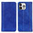 Custodia Portafoglio In Pelle Cover con Supporto A08 per Apple iPhone 13 Pro Max Blu