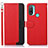 Custodia Portafoglio In Pelle Cover con Supporto A09D per Motorola Moto E20 Rosso
