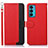 Custodia Portafoglio In Pelle Cover con Supporto A09D per Motorola Moto Edge 20 5G Rosso