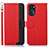 Custodia Portafoglio In Pelle Cover con Supporto A09D per Motorola Moto G 5G (2022) Rosso