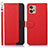 Custodia Portafoglio In Pelle Cover con Supporto A09D per Motorola Moto G32 Rosso