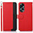 Custodia Portafoglio In Pelle Cover con Supporto A09D per Oppo A78 5G Rosso