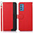 Custodia Portafoglio In Pelle Cover con Supporto A09D per Samsung Galaxy M52 5G Rosso