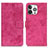 Custodia Portafoglio In Pelle Cover con Supporto A10 per Apple iPhone 13 Pro Max Rosa Caldo
