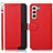 Custodia Portafoglio In Pelle Cover con Supporto A10D per Samsung Galaxy S21 5G Rosso