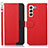 Custodia Portafoglio In Pelle Cover con Supporto A10D per Samsung Galaxy S21 FE 5G Rosso